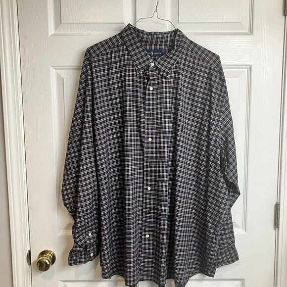 Polo Ralph Lauren Classic Plaid Long Sleeve Button Down Shirt Red Green Size 4XB - Picture 1 of 6